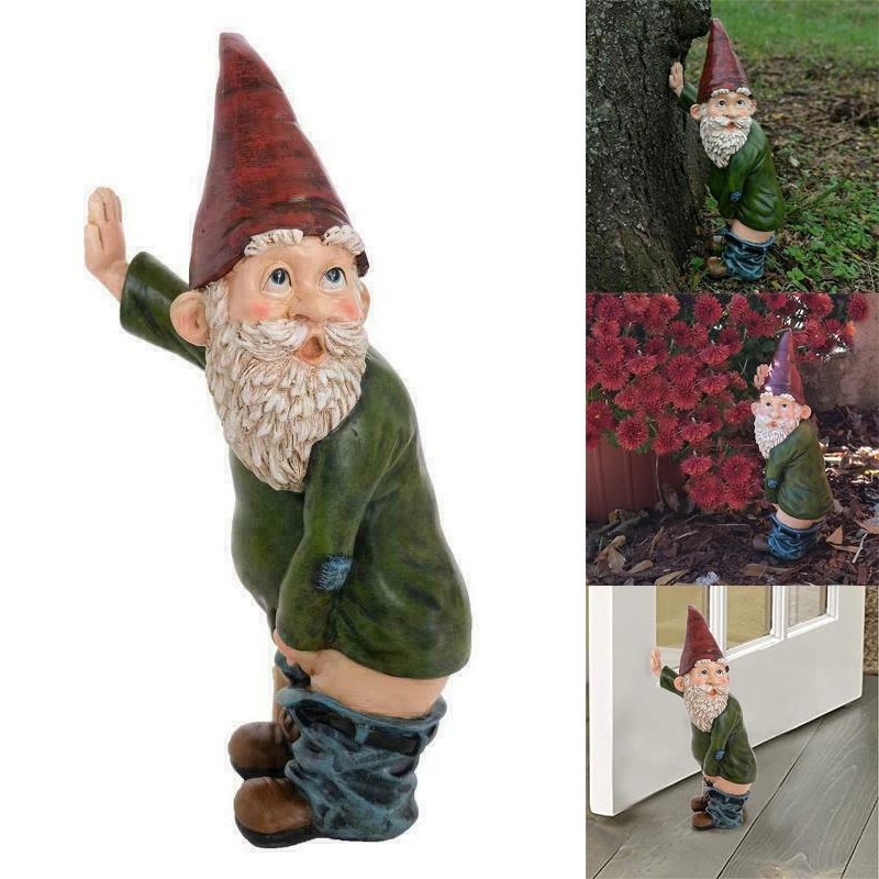Creative Naughty Gnome Garden Statue Vibrant Resin Dwarf Yard Outdoor Decorative Sculpture