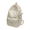 Großvolumige florale Nylon-Schultasche, lässiger Tagesrucksack, Reiserucksack für College-Studenten