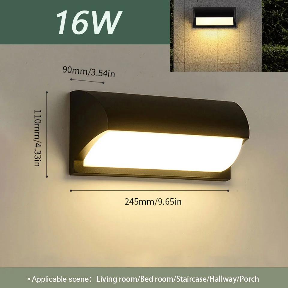Zewnętrzna lampa ścienna LED Wodoodporna IP66 Czujnik Ruchu Zewnętrzne Oświetlenie LED Lampy na ganek Balkon Oświetlenie Ogrodu Zewnętrzna Lampa Ścienna