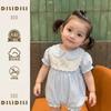 Baby Girl Short Sleeve Romper Cotton Blend Princess Style Bunny Print Bodysuit 6-24 Months