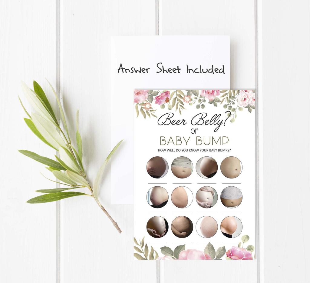 Inkdotpot Baby Bump Or Beer Belly Games Party Supplies Activity Cards Baby Shower Game Ideas Baby Shower Gender Neutral Games Its A Boy Or Girl