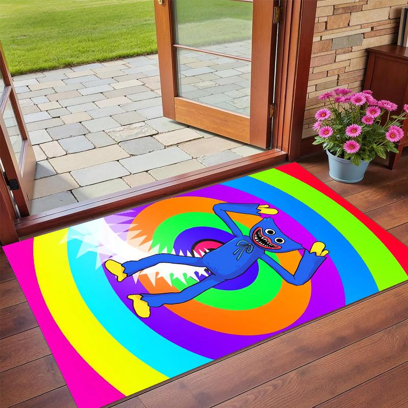 Poppy Playtime Print Crystal Velvet Plush Rug Anti?Slip Wear?Resistant Floor Carpet For Indoor Household Home Decoration