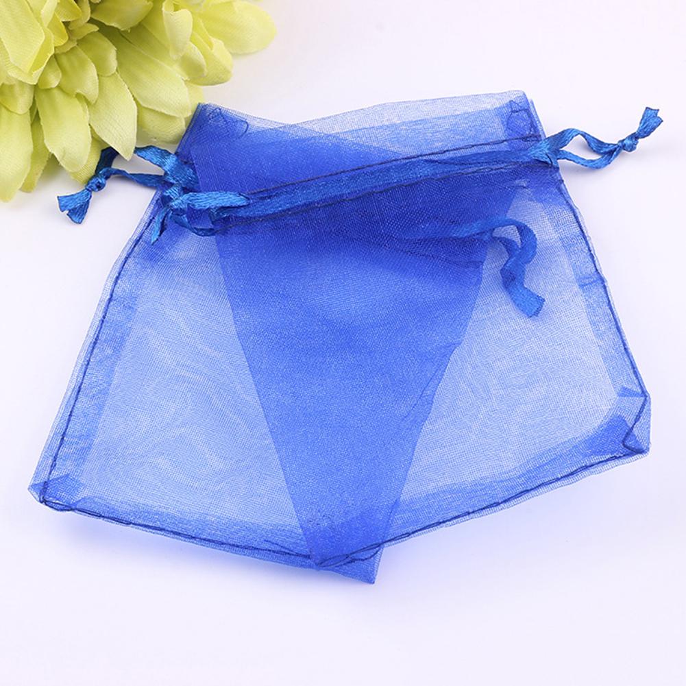 Fashion Ornaments Festival 100Pcs/Set Mini Drawstring Jewelry Color Candy Storage Mixed Mesh Bag Container