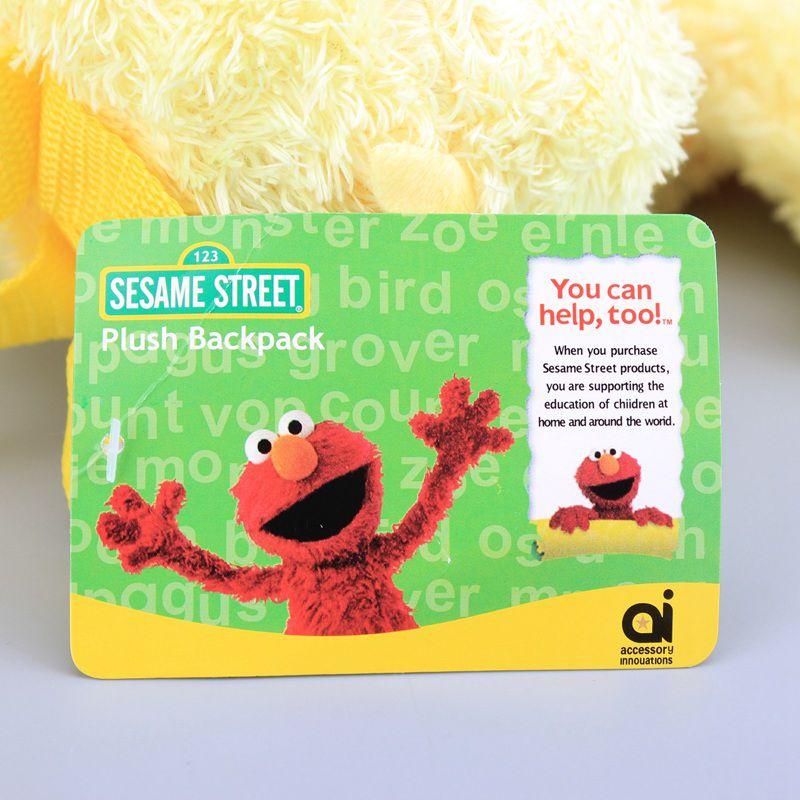 Entzückender Sesamstraßen Plüschrucksack mit Elmo, Krümelmonster und Bibo Design