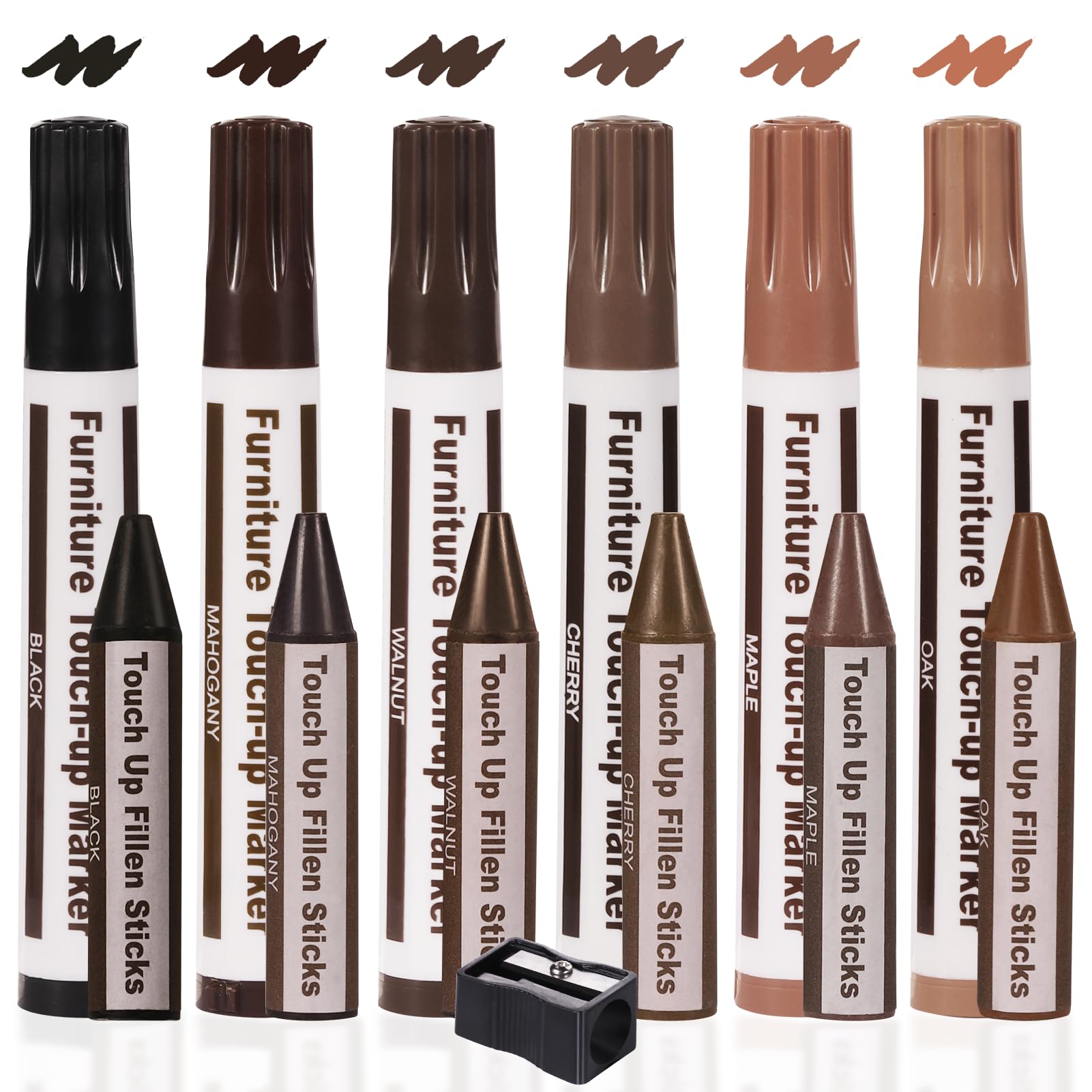 

VACNITE Furniture Repair Floor Repair Furniture Repair Hide and Seek 6 for Floor Door Scratch and Includes Pencil Sharpener Markers, Pens, Crayons,