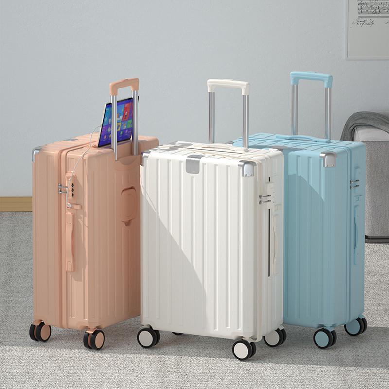 2025 Large Capacity Leather Suitcase with Universal Wheels and Combination Lock