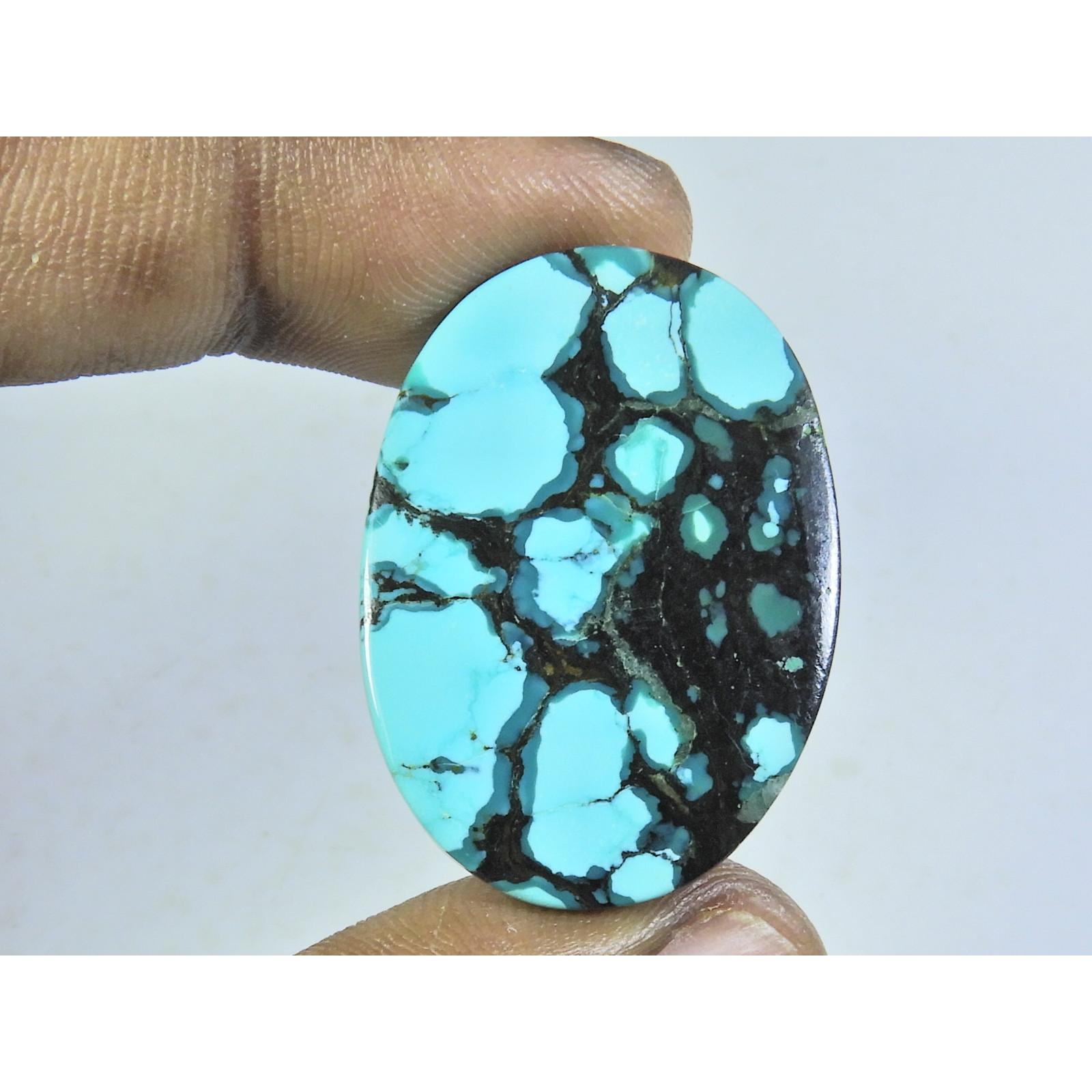 

44Cts. Натуральная тибетская бирюза овальный кабошон рассыпной драгоценный камень 24X33X05MM C-195