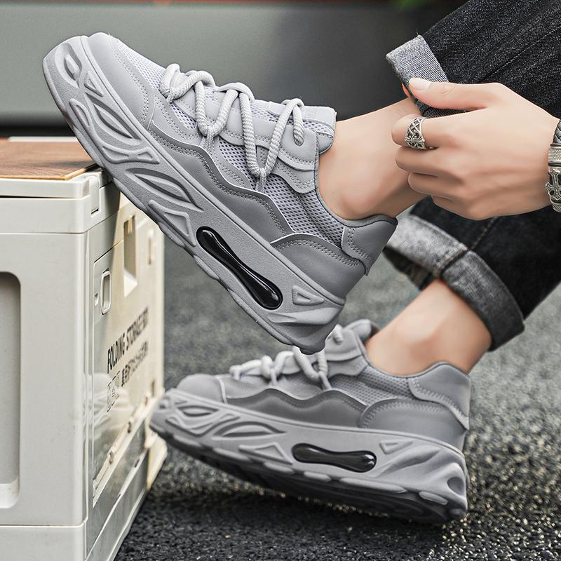 Student flat shoes four season men's thick sole mesh breathable casual sports shoes outdoor soft sole running shoes male sneaker