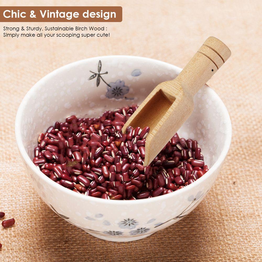 Flour Wooden Wood Kitchen Utensils Bath Salt Spoon Sugar Tea Spoon Wooden Spoon Coffee Tea Scoops