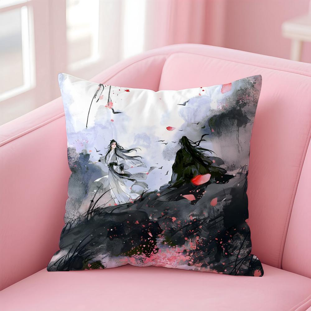 Anime Antique Mo Dao Zu Shi Cushion Cover Pillow Case Soft Skin Friendly Fabric Comfort  Concealed Zipper