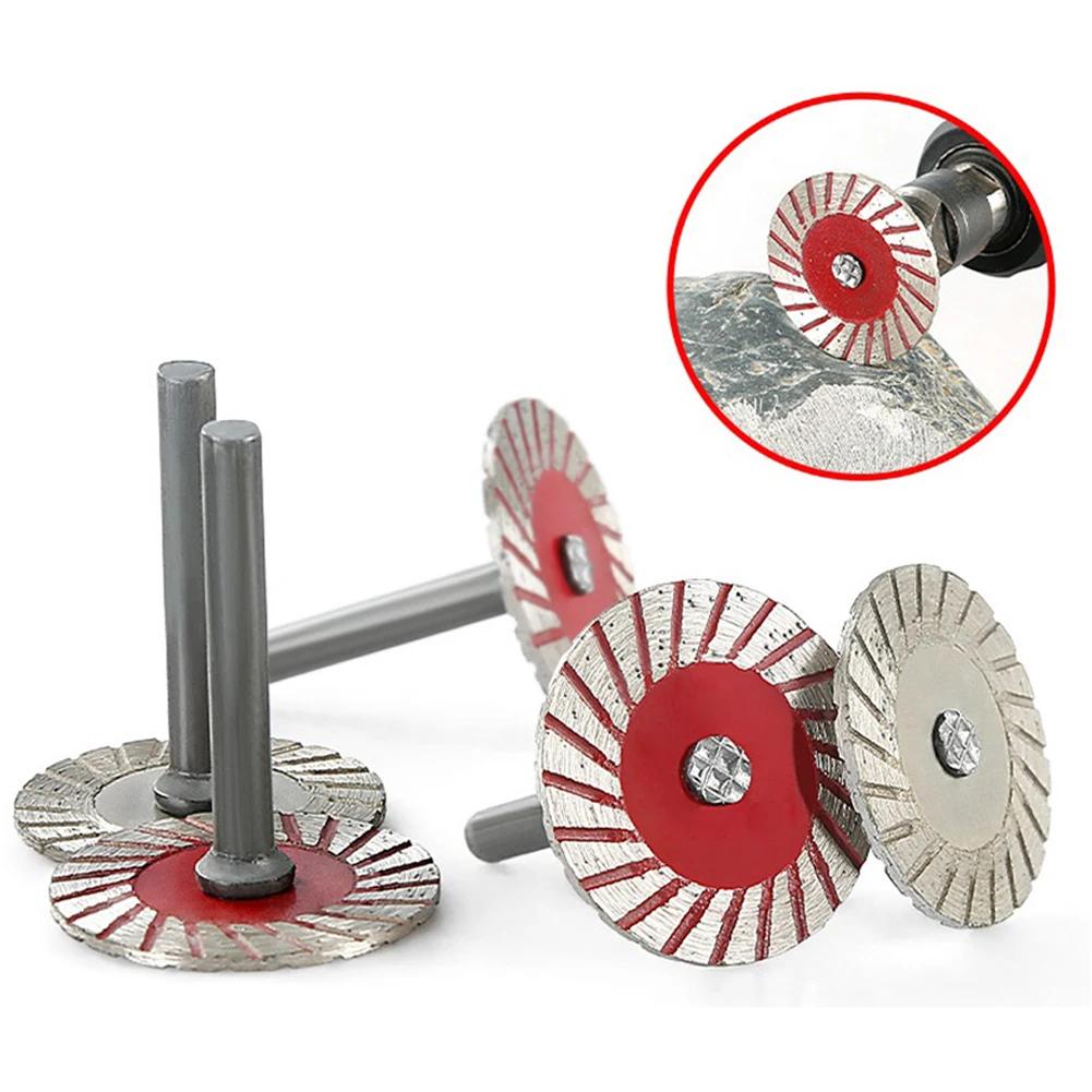 1/2/3pcs 40mm Diamond Cutting Disc 6mm Shank Circular Saw Blade For Wood Metal Stone Granite Marbl
