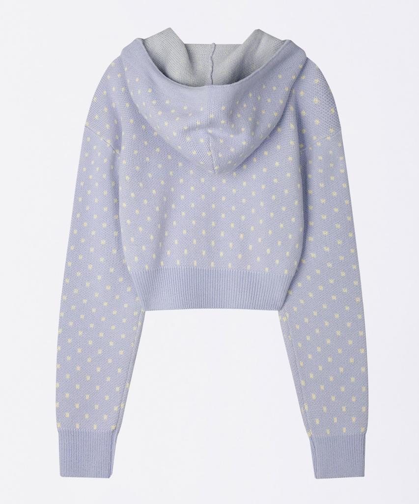 SCULPTOR Snowflake Knit Zip-Up Misty Blue