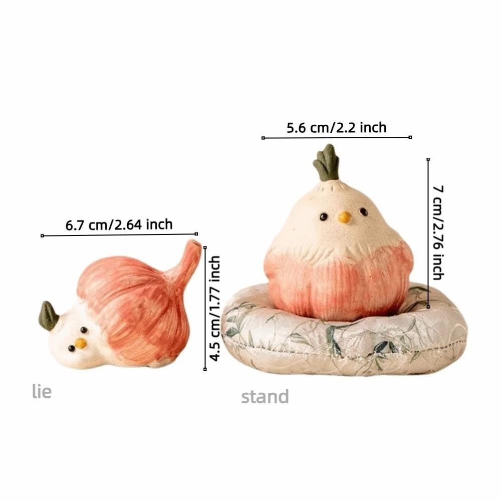 Creative Garlic Bird Tea Pet Cute Resin Garlic Bird Tea Figurine Small Fun Desktop Ornament Tea Table Decoration