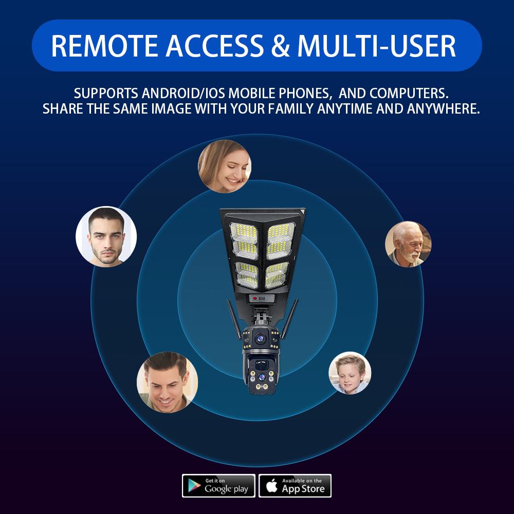 LED Lighting & WiFi 4G Surveillance Cameras, Solar-powered Security IP Cameras, Intelligent Radar-sensing Streetlights