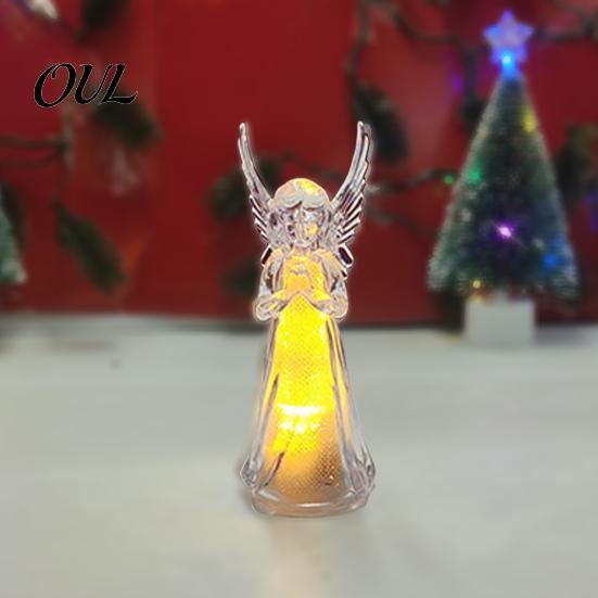 Desktop Ambient Lighting Guardian Angel Night Light, Small Prayer Reading Playing Music Peaceful Home Accents Figurine with LED Light for Desk, Table,