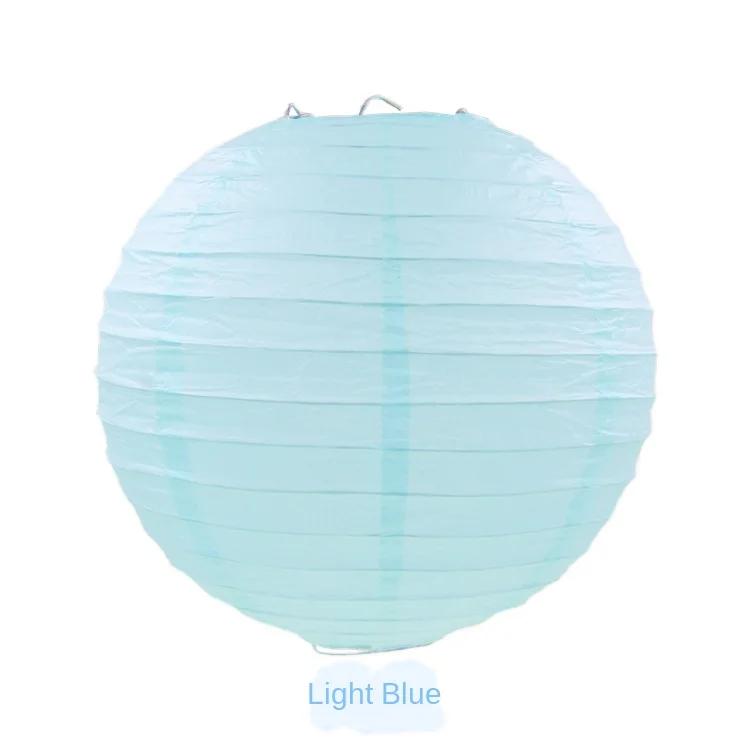 20cm Birthday Wedding Round Chinese Decoration Mid Autumn Paper Lantern Indoor Hanging Lantern Ball Yellow White Orange Lantern