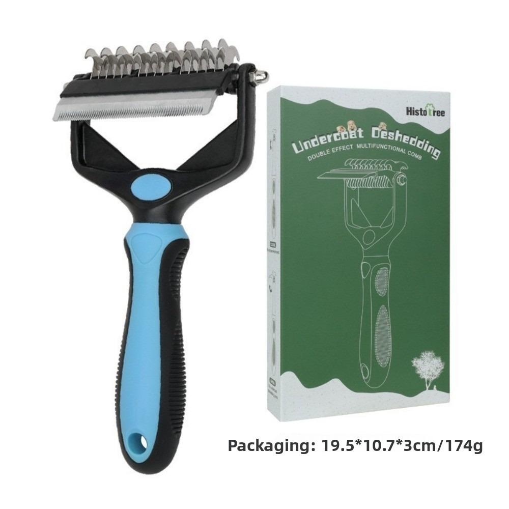

Multi-functional Dog Deshedding Brush Stainless Steel Blade Anti-slip TPR Handle Pet Fur Knot Cutter Effective Puppy Cat Comb