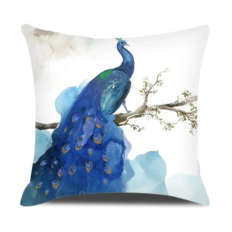 Watercolor Animals Cushion Cover 45X45Cm Cartoon Animals Portrait Printed Throw Pillow Cover Home Decorative Pillowcase For Sofa