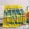 1PC Leeds Crest Custom Name Patterned Flannel Blanket Suitable For All Seasons For Home Decor Warmth And Comfort Gifts Holiday Present