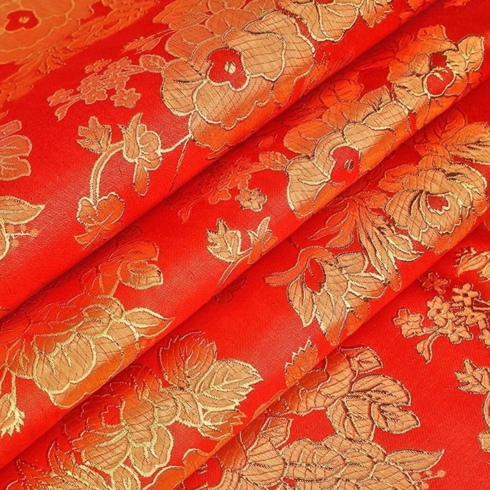 

Chinese hotel festive red lantern lampshade gold and silver wire jacquard brocade red background gold silk brocade jacquard 1 yard&150cm маджента