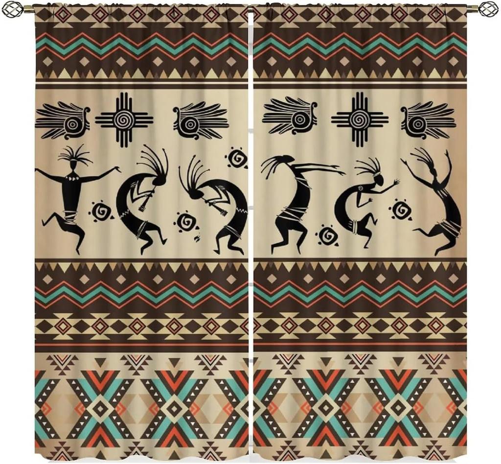 Vintage West Cowboy Window Curtains Rustic Wild West Cowboy Ride Horse and Desert Cactus Window Treatments for Bedroom Living