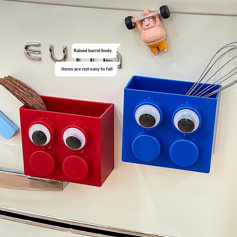 Sød Murstens Magnetisk Opbevaringsboks Køleskabsmagnet Holder Vægbeslag Penneholder Køleskabsorganisator Til Køkken Hjemmekontor Organisator