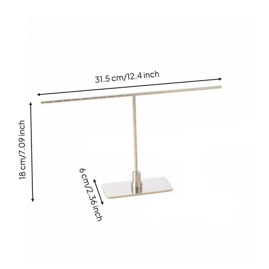 Jewelry Display Stand with Perforated Bar Sleek Crossbar Earring Elegant