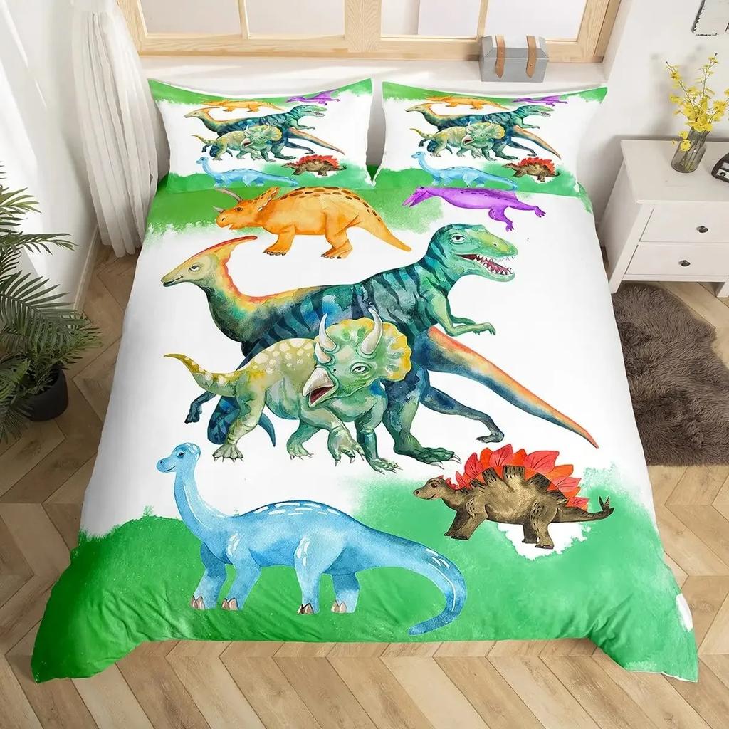 3D Dinosaur Duvet Cover Set Queen Size for Boys Dinosaur Bedding Set T-Rex Dinosaur Comforter Cover Bed Set Home Decor for Teens