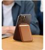 Magnetic Folding Stand & Card Holder for iPhone 17, 16, 15 with MagSafe-Compatible Leather Design