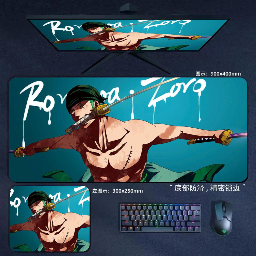 Large Size Anime One Piece Luffy Cloud Smoke Anime Extended Gaming Mouse Pad Large Desk Mat