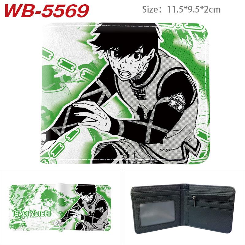 Blue Lock Anime Wallet Colorful Print Bi-fold PU Leather Purse Cartoon Card Holder for Students