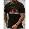 Summer Men Creative Crew-neck Short-sleeved T-shirt Melting Rubik Cube Print Casual Fashion Top Suitable For Outdoor Activities