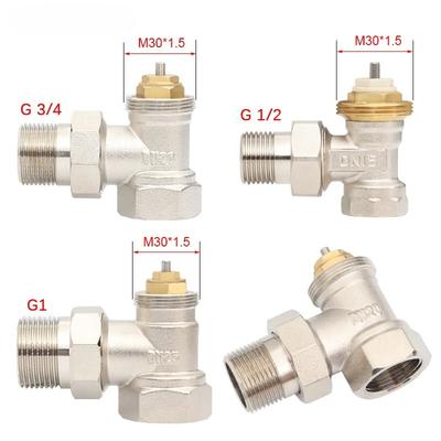 DN15/DN20/DN25 (1/2" 3/4" 1") Angle Type Brass Radiator Valve for HVAC Systems Temperature Control Valv