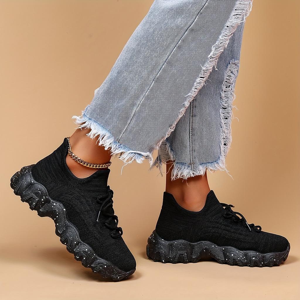Women's Simple Plain Lace-Up Low Top Sneakers, Casual Comfortable Breathable Lightweight Sports Running Shoes, Women Shoes
