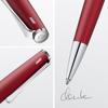 Lamy Studio Royal Red Ballpoint Red Elegant Stainless Steel Body Propeller Clip Includes Medium Line LAMY M 16 Pen, - - - High-Yield Refill, Width,