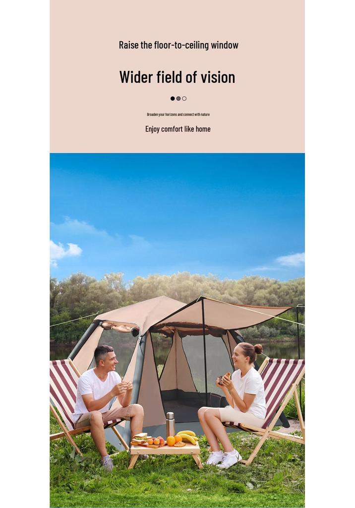 Portable Inflatable Tent: Instant Open, No-Setup, for 3-4 People Camping