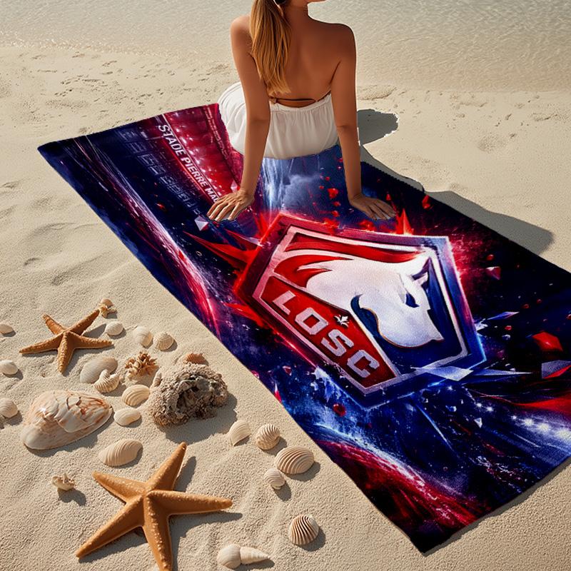 1PC Losc Football Crest Beach Towel - Soft, Absorbent Microfiber, Lightweight, Ideal for The Beach, Parties, Travel, Camping Fan Gifts