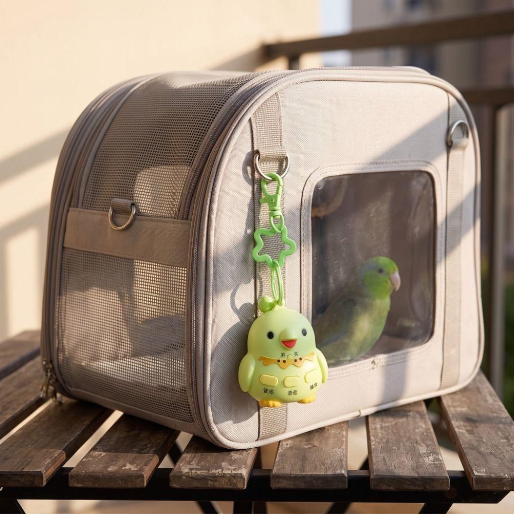 Recording Parrot Teach Talking Bird Shape Voice Recorder Keychain Funny Bird Training Toy Gifts