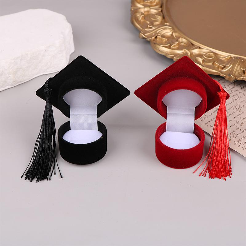 Boîtes d'emballage cadeaux créatives en forme de chapeau de docteur, pour bagues, boucles d'oreilles, rangement de bijoux, mariage, fiançailles, Saint-Valentin