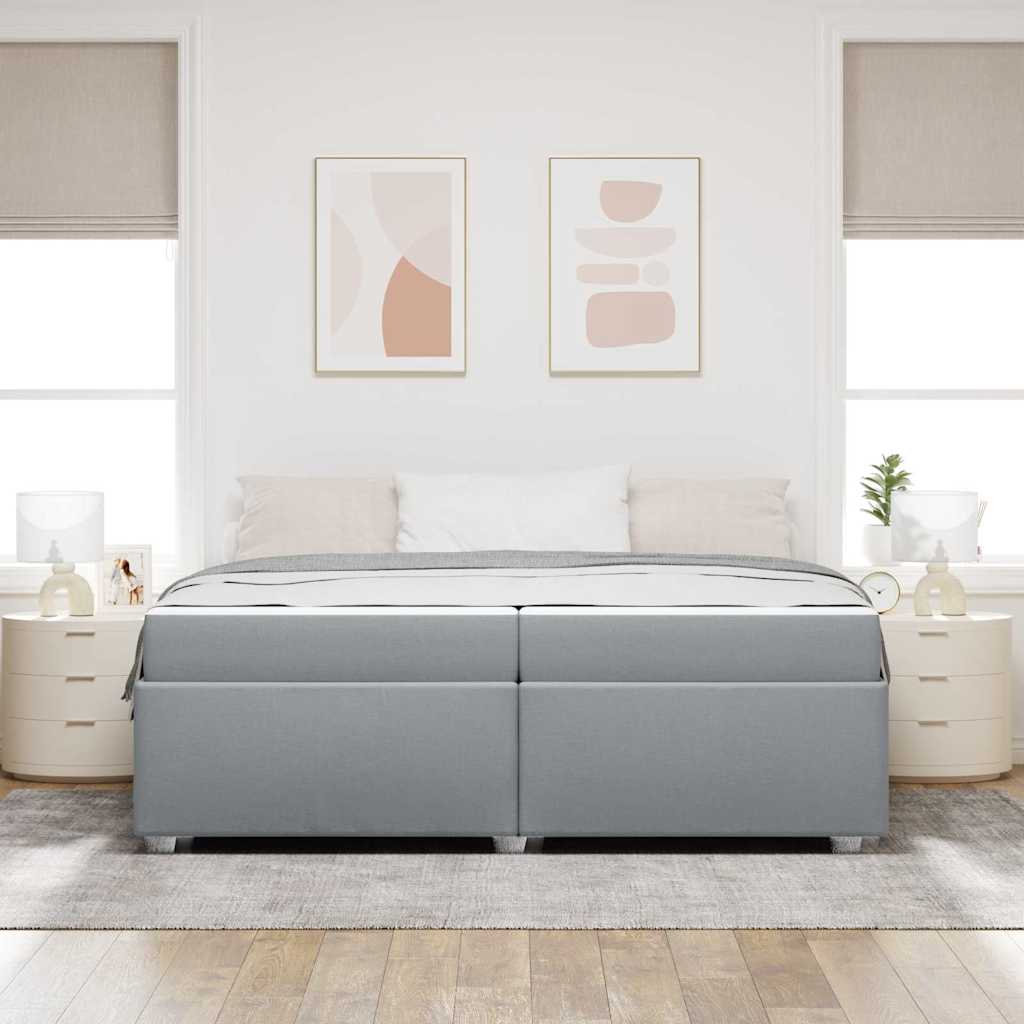 Bed Frame with Mattress Light Grey 200 x 200 cm Fabric