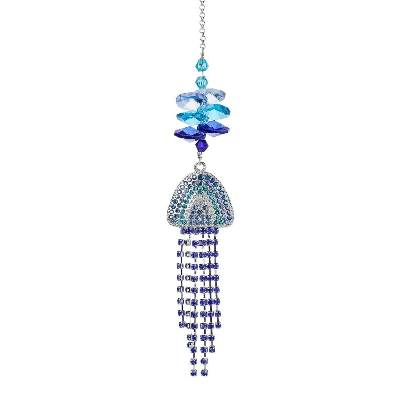 

Marine Theme Rhinestones Crystal Suncatchers Hanging Ornament With Beads Tassels For Indoor Window Festives Decorations