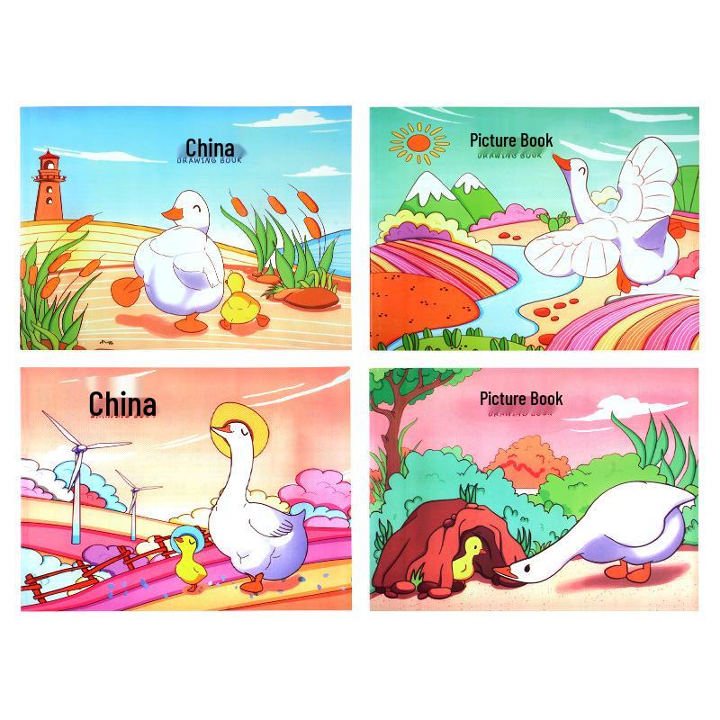 A4 Thick Drawing Book for Kids: Blank Art & Doodle Cartoon Notebook