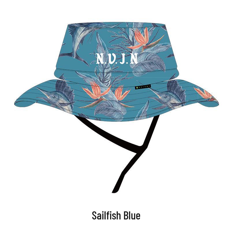 

NuJune Summer Sun Protection Hat: Large Brim, Windproof, Ideal for Surfing, Snorkeling, Diving, Fishing, and Outdoor Activities.