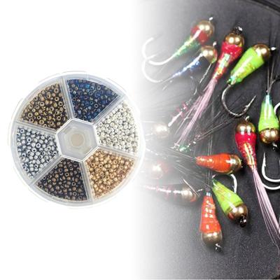 Runde Perlenköpfe für Jig-Haken Angel-Fliegenbindematerialien 1 Schachtel geschlitzte Perlen zum Fliegenbinden Plastikperlen