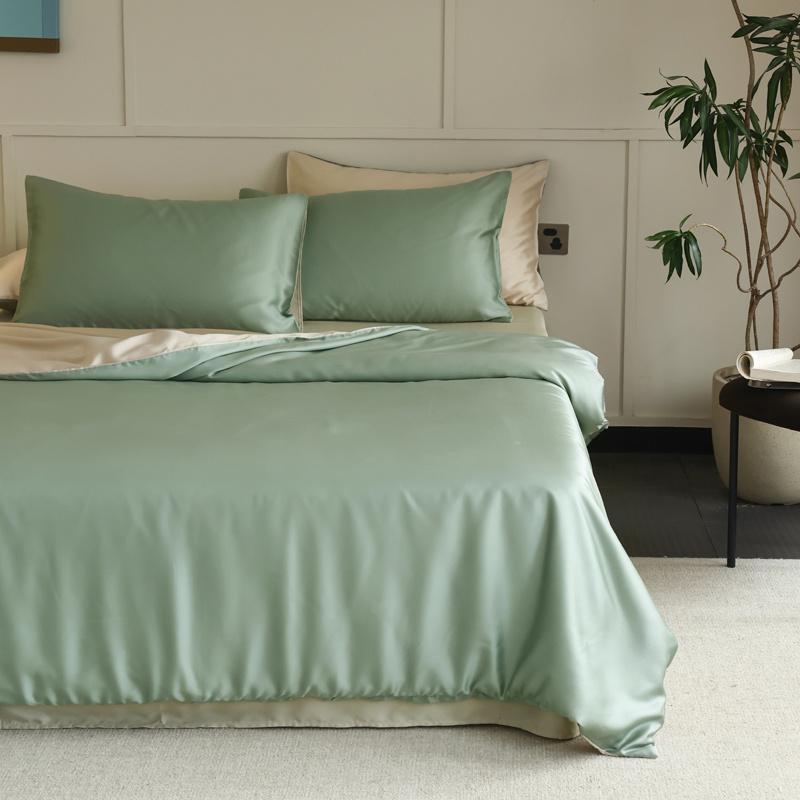 1PC Mulberry Silk Duvet Cover Quilt Cover Solid Color Smooth Comforter Cover with Zipper Closure Double King Queen Size Bedding