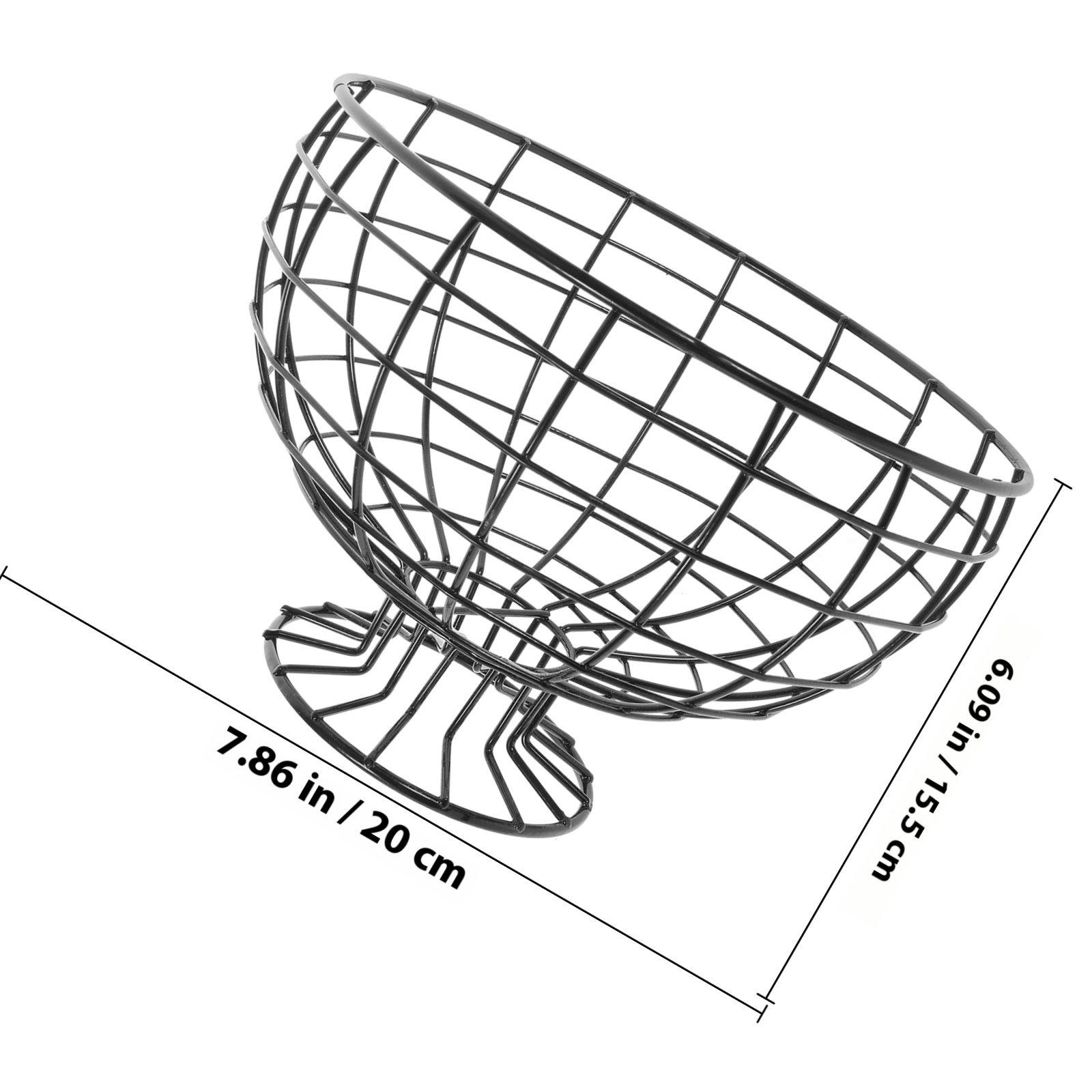 

Metal Wire Fruit Basket Steel Wire Storage Basket Large Capacity Fruit Vegetable Holder Snack Container Kitchen Counter Decor чорний