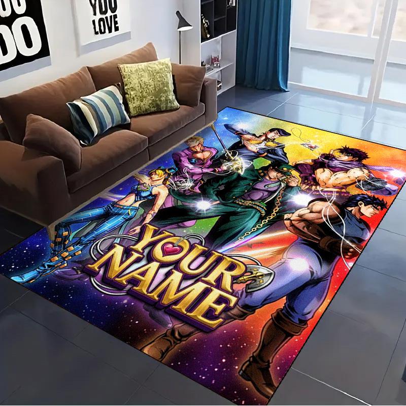 Name Custom Anime JJBA Carpet Rug for Living Room Bedroom Home Sofa Decoration,Kids play Non-slip Floor Mat