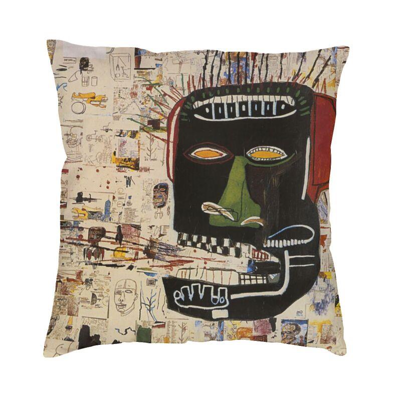 Basquiats New York Street Graffiti Cushion Cover 60x60cm Polyester Throw Pillow Case for Sofa Square Pillowcase Home Decorative