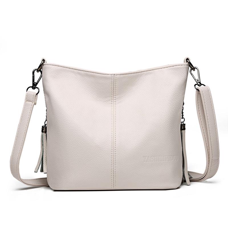 2022 European & American Retro Tassel Soft Leather Crossbody Bag - Casual, Versatile Single Shoulder Handbag for Women