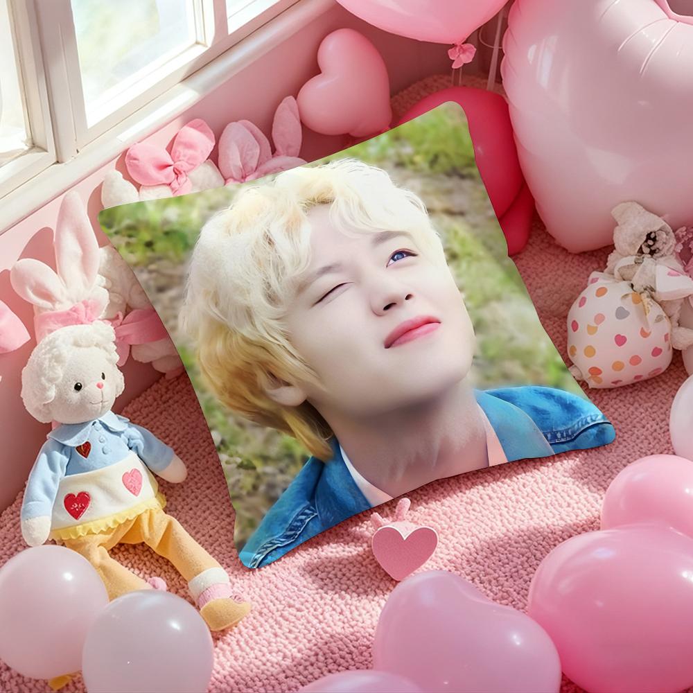Kpop Park Ji-Hoon Cushion Cover Pattern Printed Pillowcase for Living Room Sofa Cushion Cover & Bedroom Decor